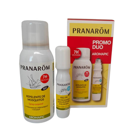 AROMAPIC DUO Repelente Spray 7h + Roll-on Pós-picadas | PRANARÔM