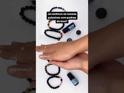 Pulseira de Pedra de Lava - Hacha | Cornalina